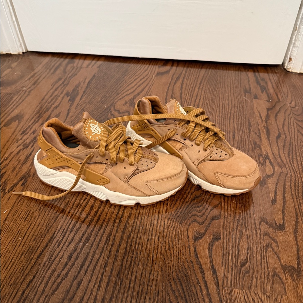 Nike Air Huarache “Wheat” Tan Sneakers with White Soles